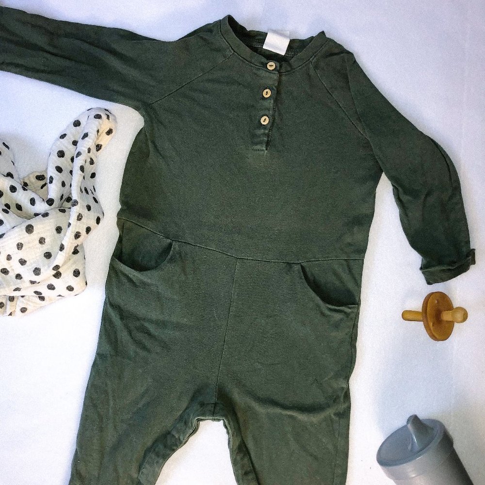Organic Cotton 9-12mo Green One Piece